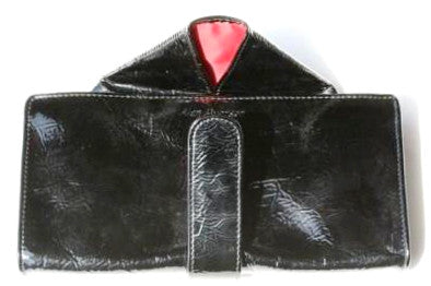 Premium Patent Black Leather Envelope Wallet for Men & Women - Slim RFID Blocking Bifold Wallet for Everyday Use, Travel & Business