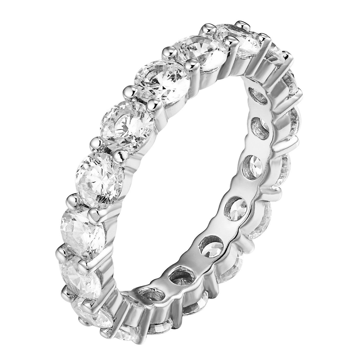 Solitaire Eternity Ring Sterling Silver Wedding Engagement Band Promise Ring Size 6 7 8 - Perfect for Anniversaries, Proposals & Romantic Gifts