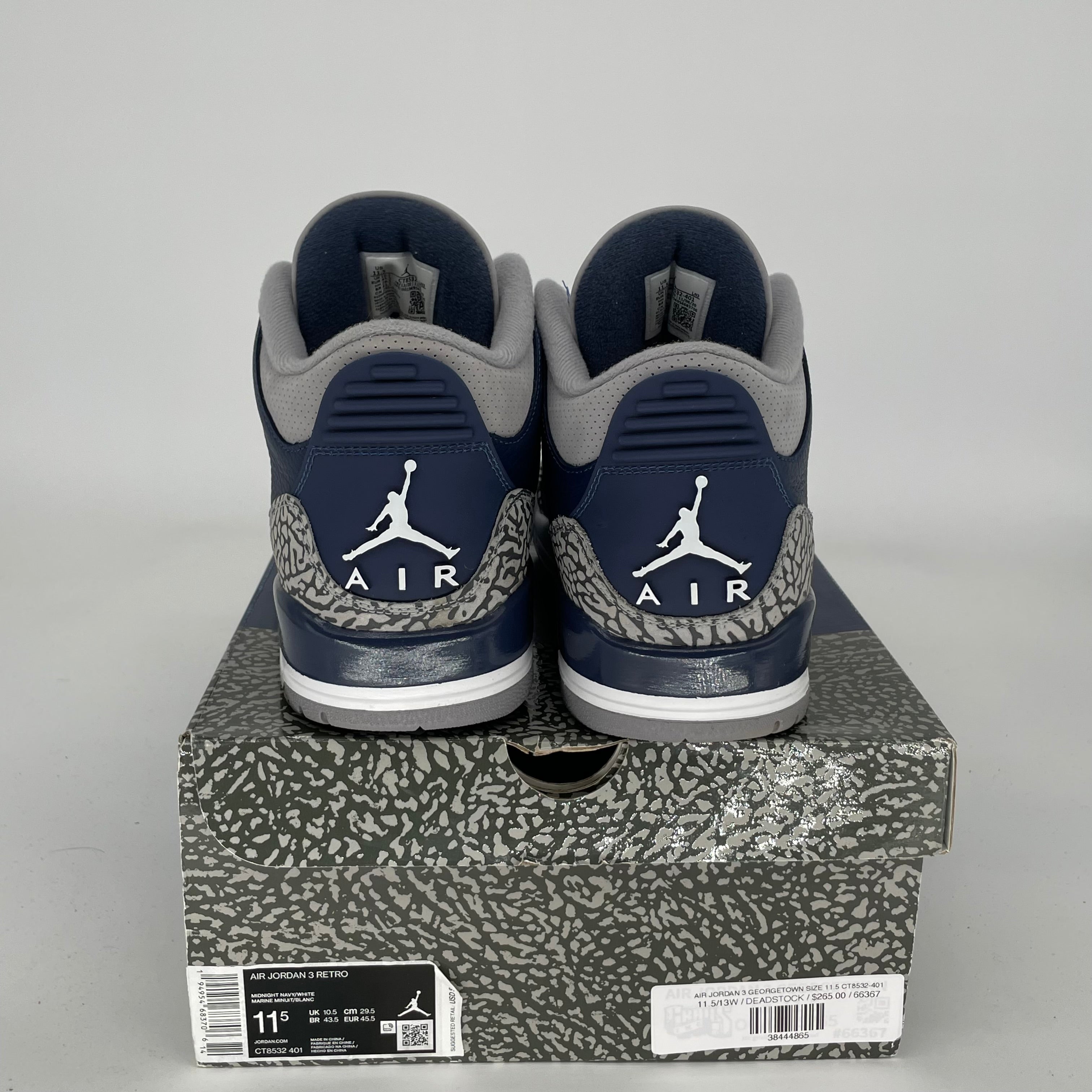 AIR JORDAN 3 GEORGETOWN Men's Basketball Shoes Size 11.5 - Retro Sneakers Style CT8532-401 for Casual Wear & Street Fashion