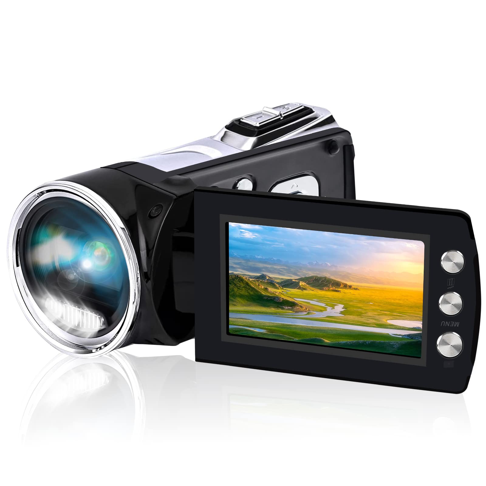 4K Vlogging Camera for YouTube with 8X Digital Zoom & Built-in Mic - HD Video Camera Camcorder for Travel, Vlog, Live Streaming & Content Creation - Mirrorless Digital Camera for Beginners & Professionals
