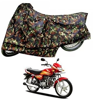 Auto Hub Hero HF Deluxe Waterproof Bike Cover - Heavy Duty Motorcycle Cover for Outdoor Protection (Green Jungle Camo Design) | Ideal for Garage, Travel & All-Weather Use
