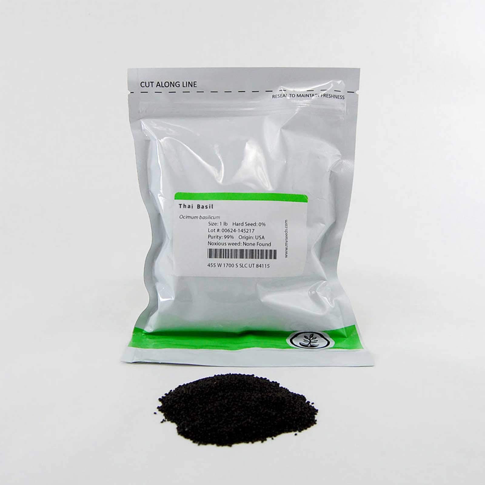 Organic Thai Basil Seeds - 1 Lb Bulk Herb Seeds for Growing Microgreens | Indoor Gardening, Hydroponics, Container Planting | Perfect for Salads, Garnishes & Asian Cuisine