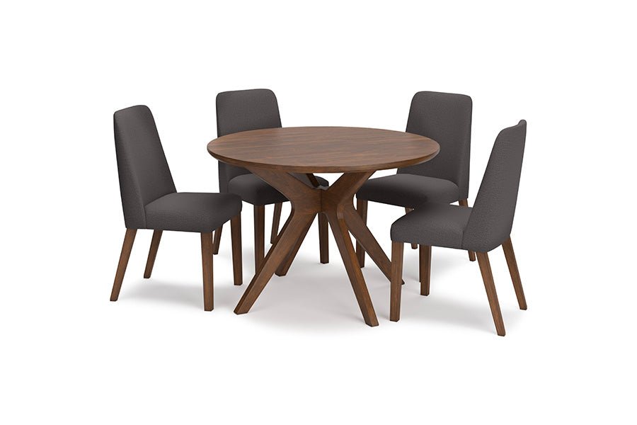 Modern Round Dining Table for 4-6 People - Solid Wood Kitchen Table for Small Spaces - Perfect for Breakfast Nook, Apartment Dining, and Family Gatherings