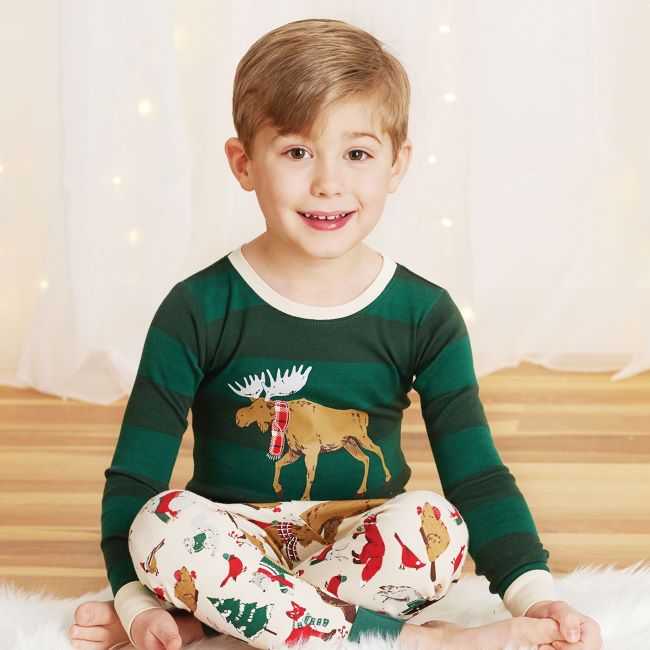 Hatley Woodland Winter Kids Applique Pajama Set - Cozy Flannel Sleepwear for Boys & Girls - Perfect for Bedtime, Christmas & Holiday Family Photos