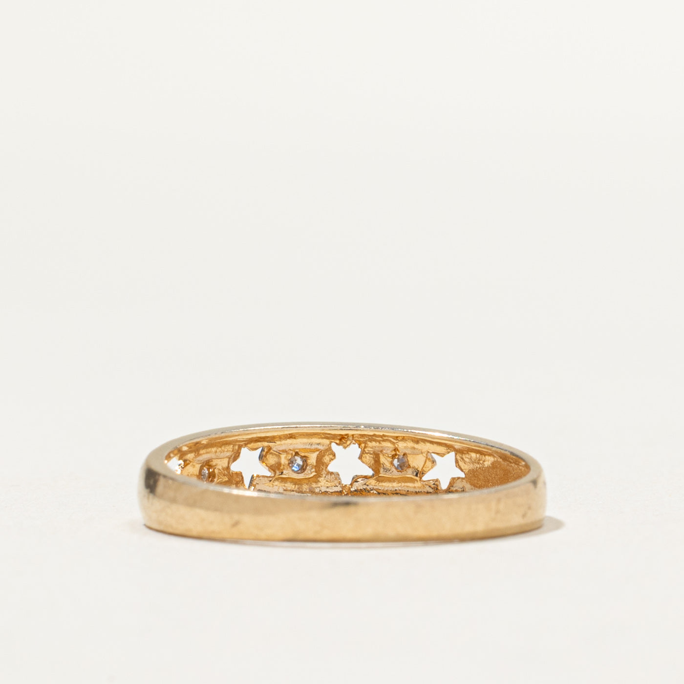0.03ctw Diamond Open Star Band Ring - Size 6 | Elegant Stackable Wedding Band for Women | Perfect for Anniversaries, Engagements & Everyday Wear
