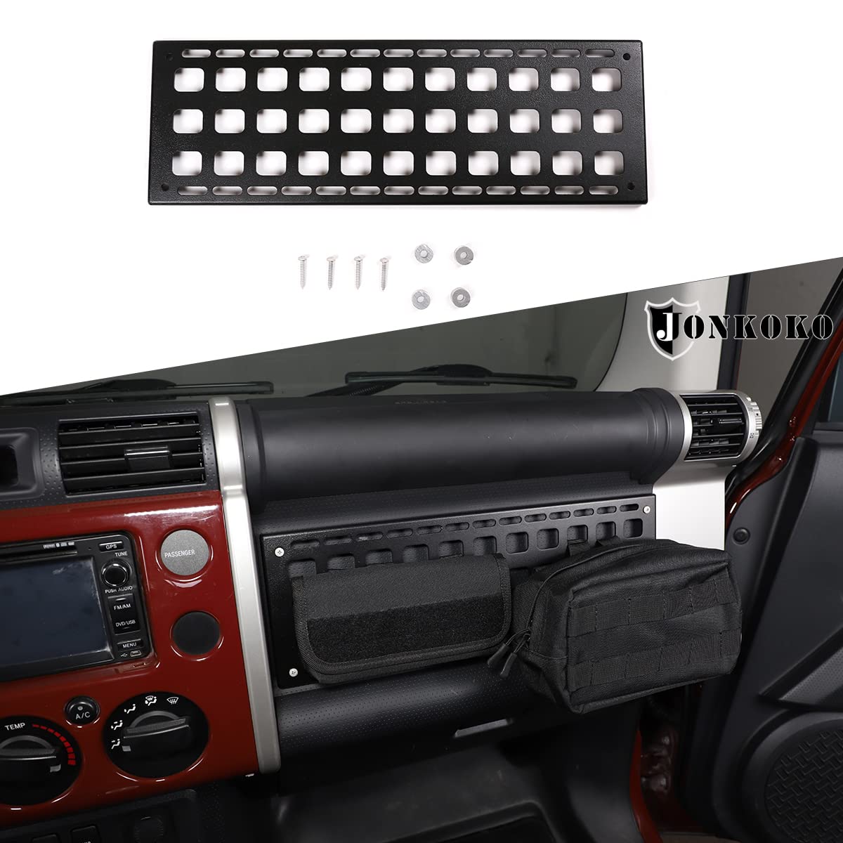 2007-2021 Toyota FJ Cruiser Aluminum Alloy Copilot Side Storage Shelf - Hanging Organizer Panel Rack for Car Accessories | Perfect for Road Trips & Off-Road Adventures
