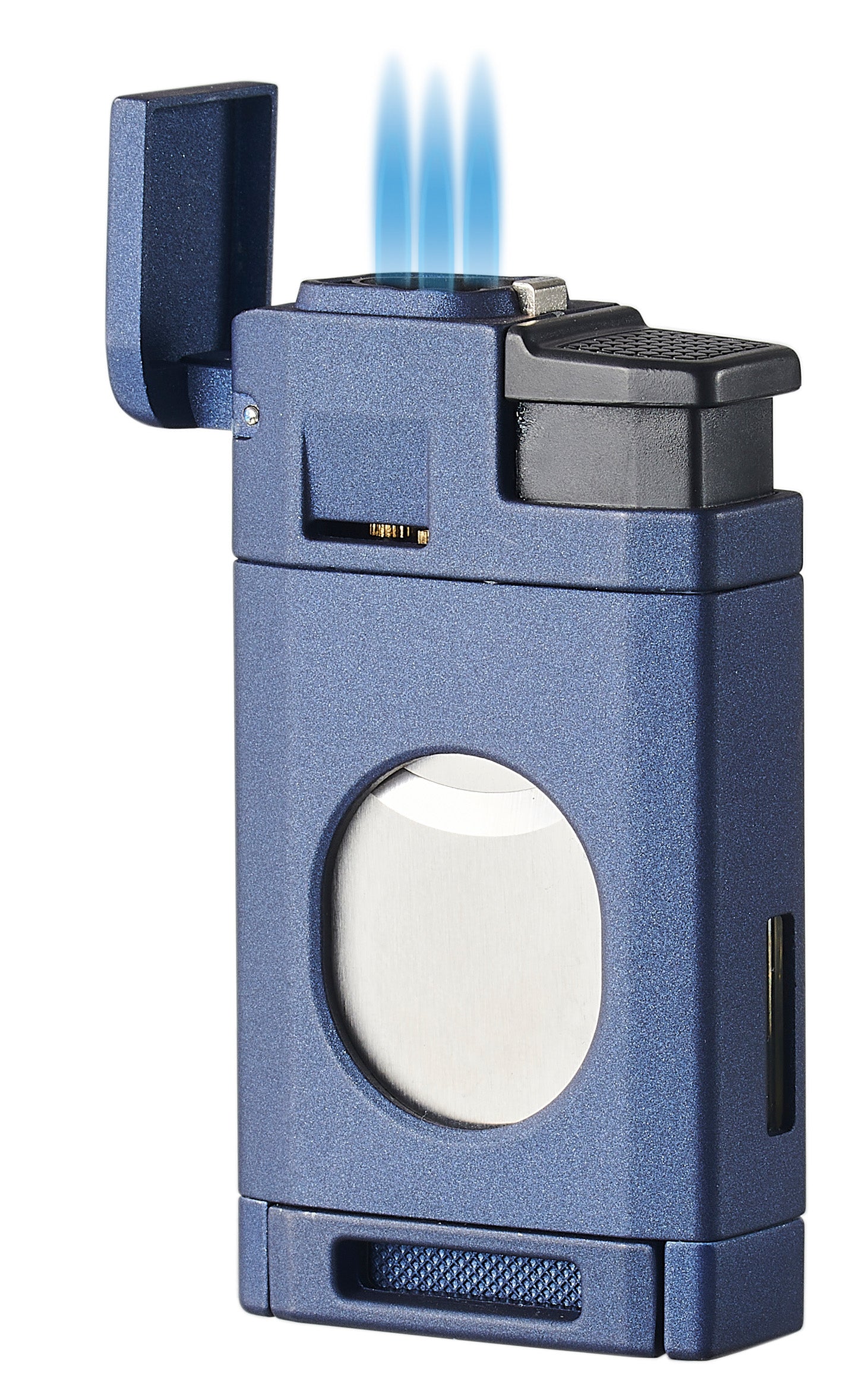 Visol LighCut Blue Triple Torch Flame Lighter & Cigar Cutter - Premium Windproof Butane Lighter for Cigars, Cigarettes & Outdoor Use - Perfect for Camping, BBQ & Travel Accessories