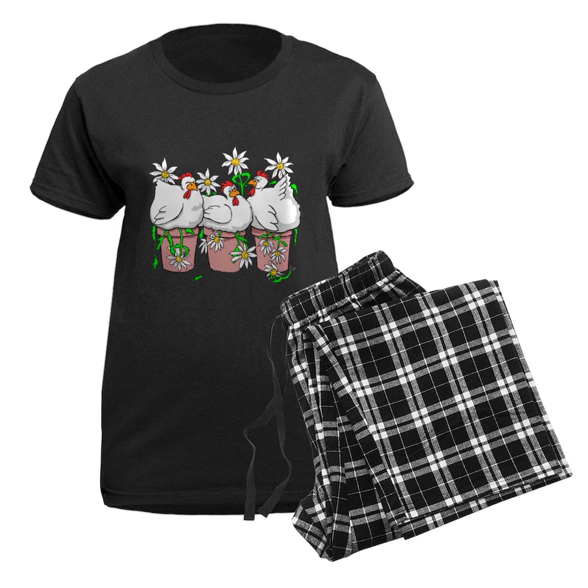 Women's Dark Chicken In Every Pot Novelty Pajamas - Cozy Sleepwear for Relaxing at Home & Fun Themed Pajama Parties | CafePress