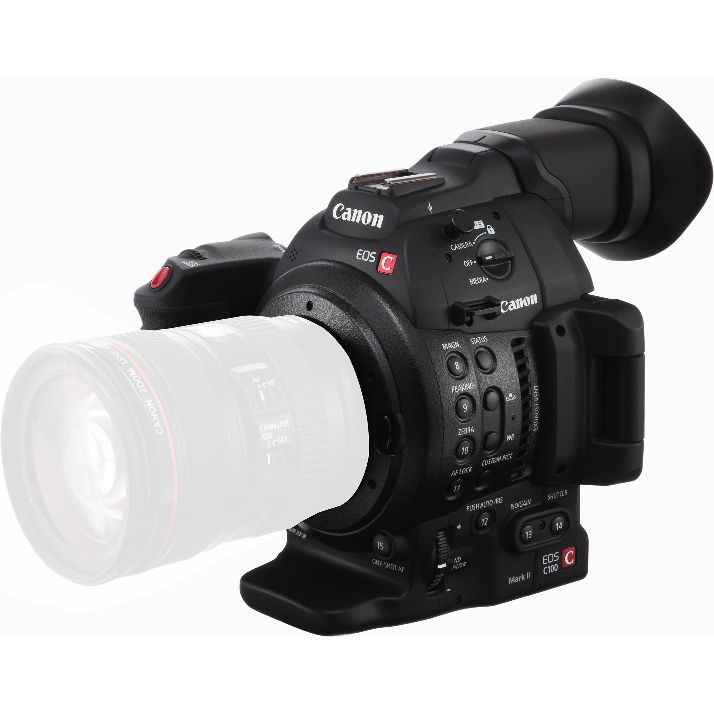 Canon EOS C100 Mark II Digital Cinema Camera Body with Dual Pixel CMOS AF - Professional 4K Video Recording for Filmmaking & Documentary Production