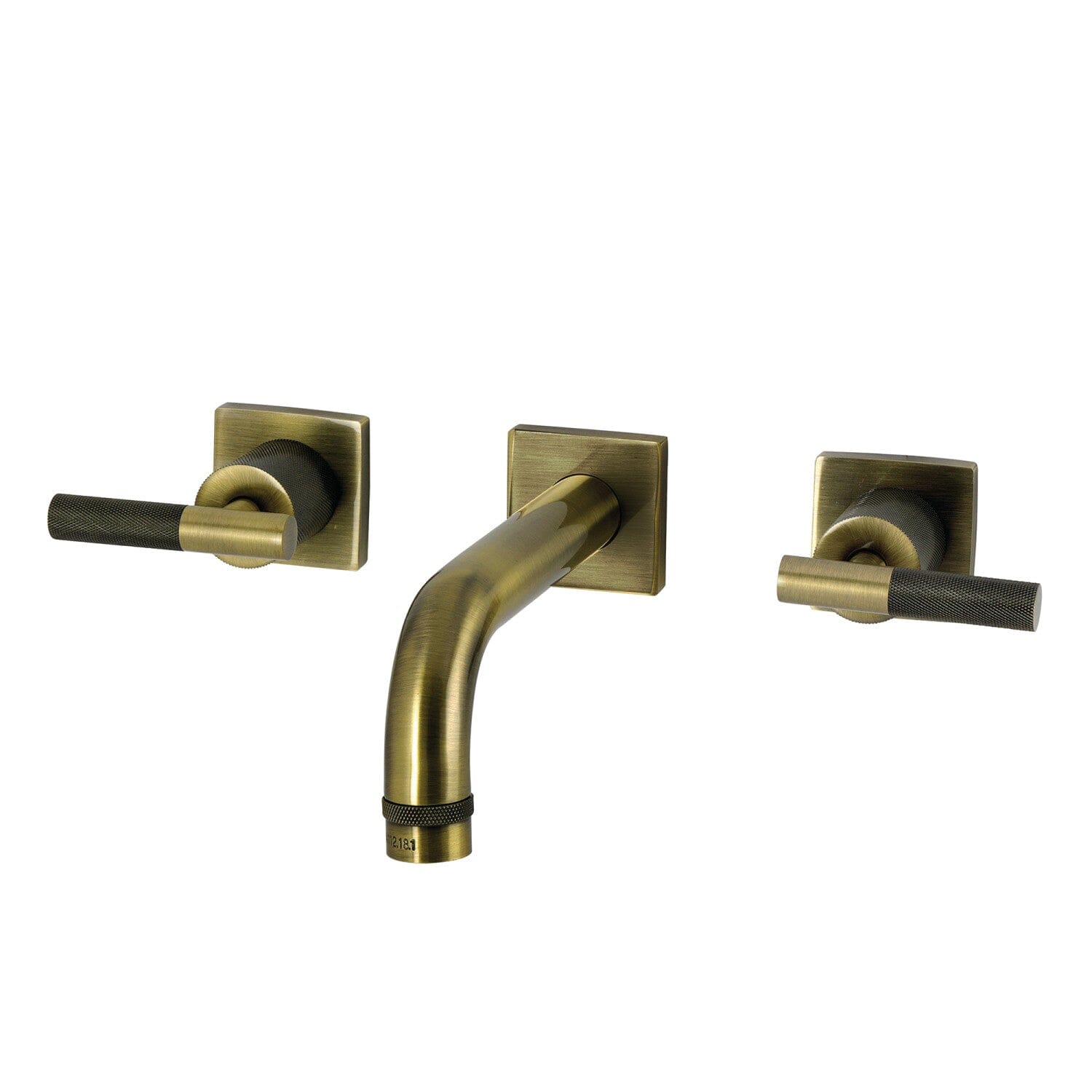 Premium 3-Hole Wall Mount Bathroom Faucet with Knurled Double Handle - Modern Waterfall Spout for Bathroom Sink, Vanity, and Powder Room Installation (Oil Rubbed Bronze Finish)