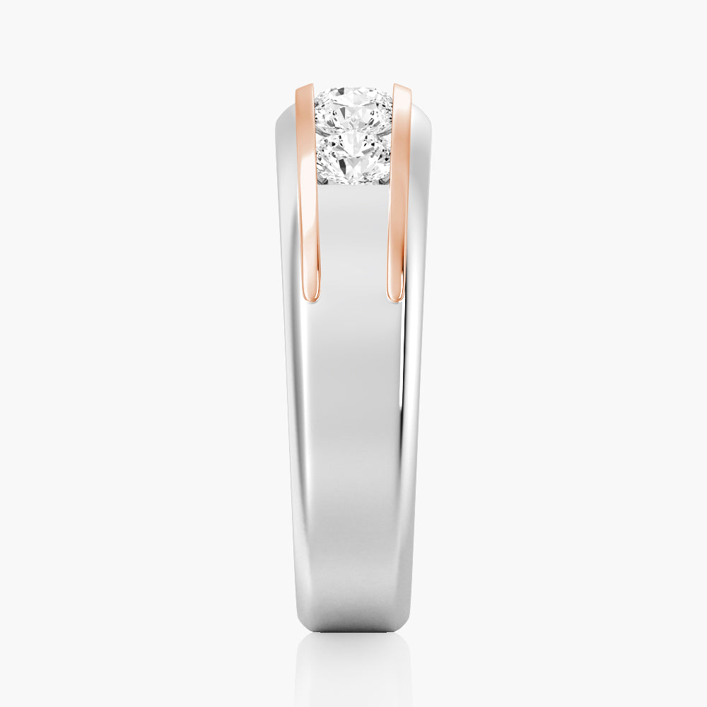 8mm Two Tone Channel Set Moissanite Men's Wedding Band Ring - Durable & Hypoallergenic Tungsten Carbide for Everyday Wear - Perfect for Anniversaries, Proposals & Gifts