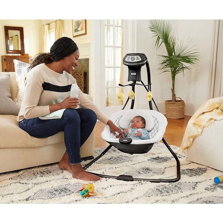 Graco Simple Sway LX Baby Swing with Multi-Direction Seat - Gentle Soothing Motion for Newborns & Infants - Perfect for Nursery, Daycare & Home Use