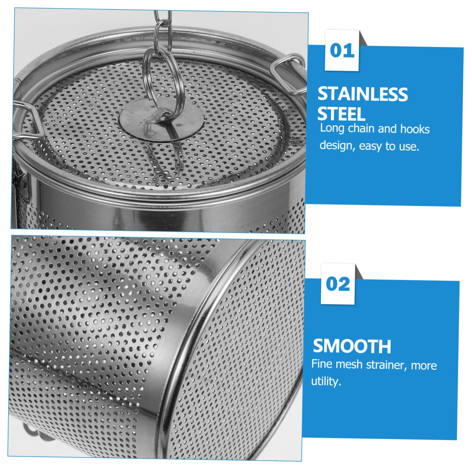1pc Stainless Steel Spice Strainer Basket - Fine Mesh Brine Filter for Cooking, Canning & Pickling - Perfect for Herbs, Spices & Homemade Brine Solutions