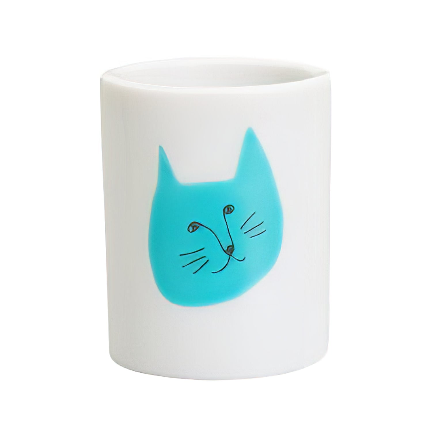 Harekutani Porcelain Cat Toothbrush Holder - Cute Bathroom Organizer for Toothbrushes & Dental Care Essentials - Perfect for Modern Bathrooms, Kids' Rooms & Spa Decor