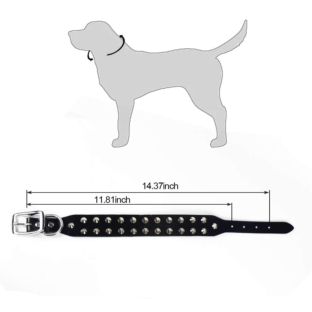 Genuine Leather Studded Rivet Dog Collar - Heavy Duty Pet Collar for Large & Medium Dogs - Perfect for Training, Walking & Fashion Accessory