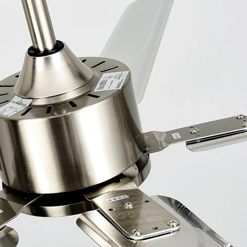 5-Blade Silver Metallic Industrial Ceiling Fan with Remote Control - Perfect for Warehouse, Garage, and Workshop Cooling