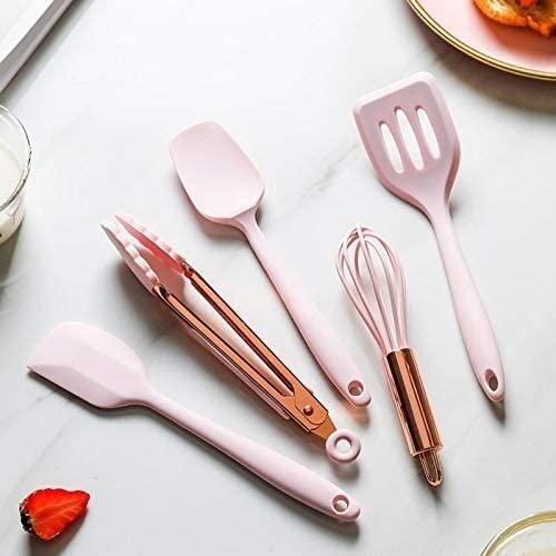 Premium 15-Piece Silicone Kitchen Utensil Set - Non-Stick Cooking Spatula, Turner, Tongs, Soup Spoon & Oil Brush - Heat-Resistant & BPA-Free Kitchenware for Baking, Frying & Everyday Cooking - Perfect Gift for Home Chefs