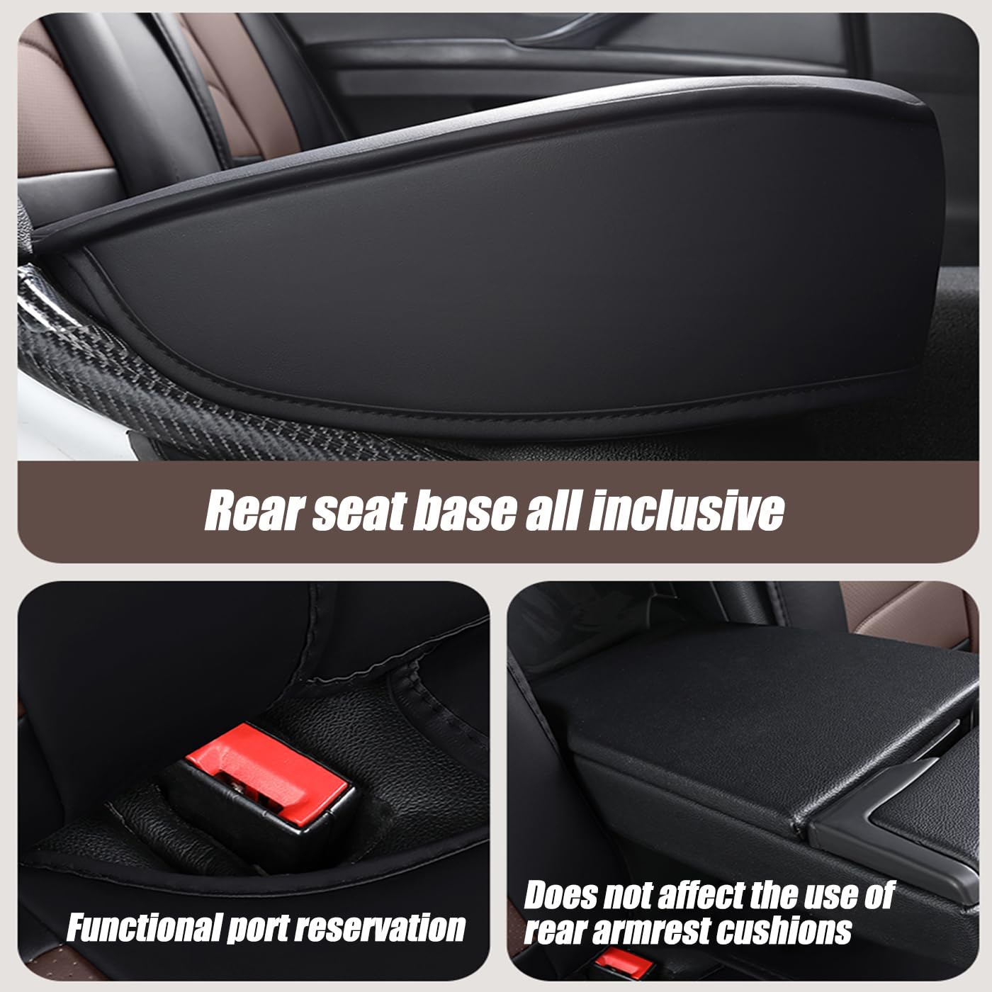 Universal 5-Seat Car Seat Covers - Premium Nappa Leather, Super Breathable & All-Season Use with 3D Foam Back Support & Storage Bags (Black/Red) - Perfect for SUVs, Sedans & Family Road Trips