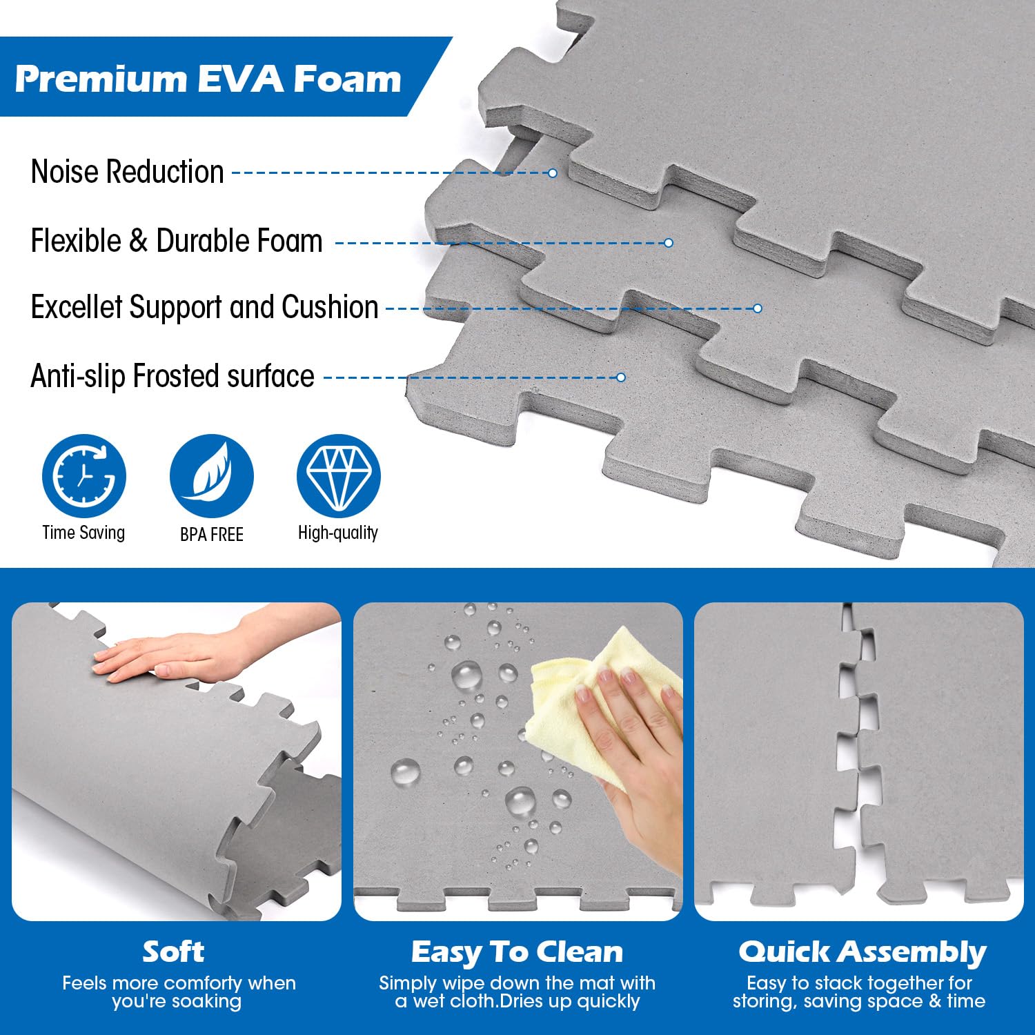**85 x 85 Inch Extra Thick EVA Foam Hot Tub Mat - Inflatable Spa Accessories for Indoor & Outdoor Use, Portable Pool Flooring Protector | Perfect for Patio, Deck, and Backyard Relaxation**