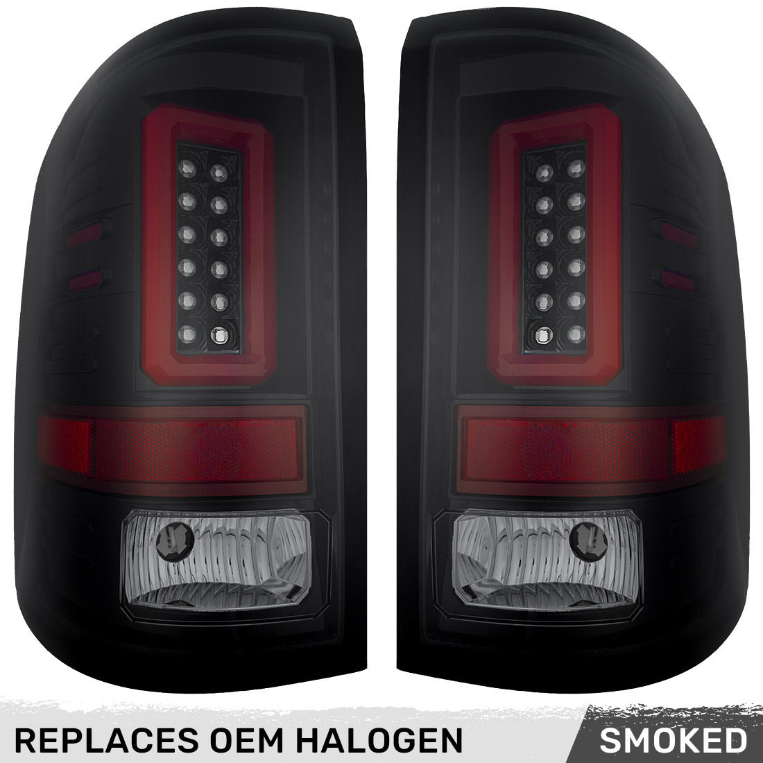 GMC Sierra 1500 2014-2018 Ultra Bright LED Tail Lights - 3rd Gen Replacement for Factory Halogen Style - Multiple Lens Options for Enhanced Visibility - Perfect for Night Driving & Off-Road Adventures