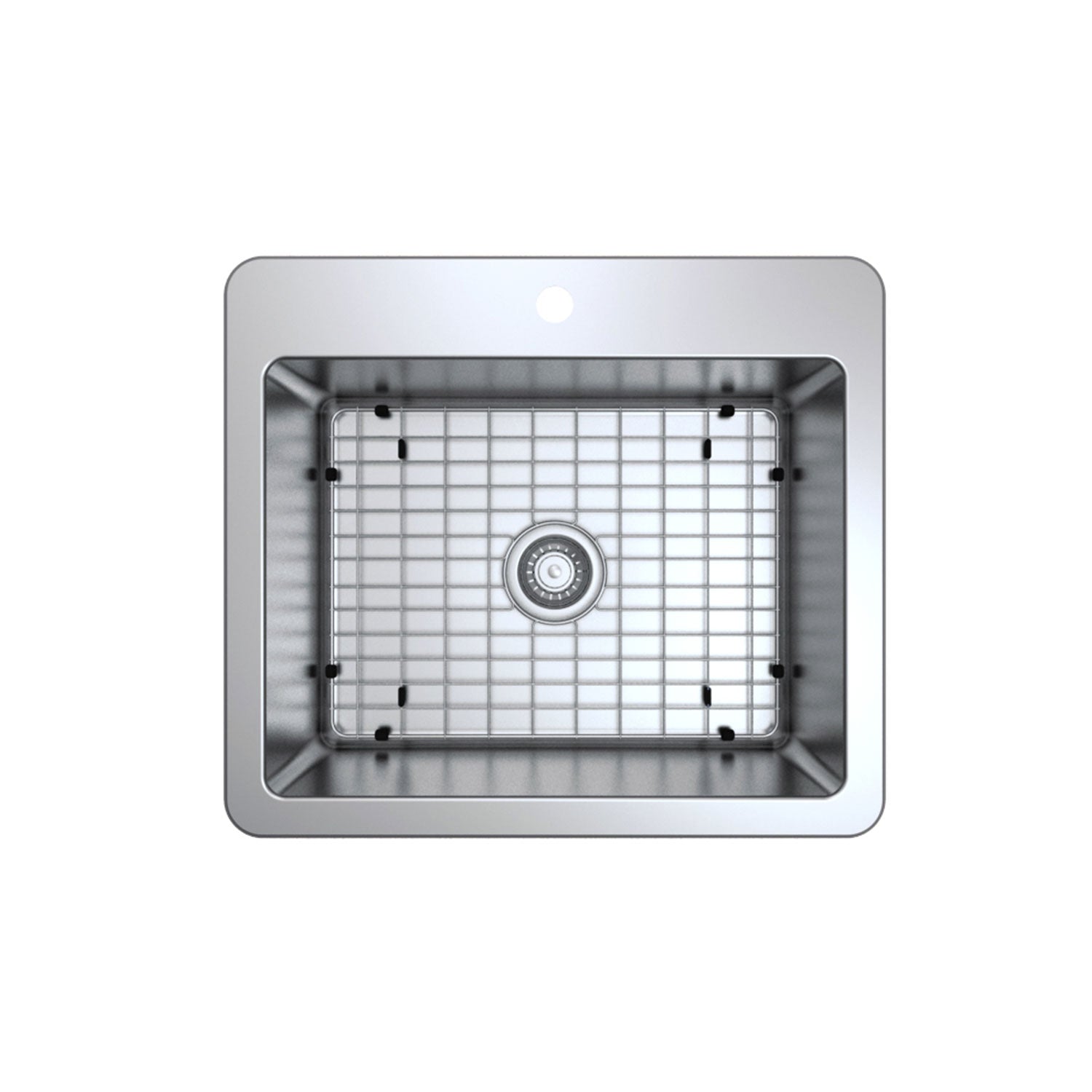Valencia Series 25x22 Inch Compact Dual Mount Single Bowl Kitchen Sink - Perfect for Small Kitchens, Apartments & RV Remodeling