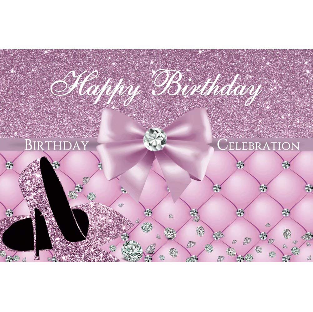 9x6ft Purple Glitter Diamond High Heels Photography Backdrop - Vinyl Party Photo Background for Birthday, Cake Table Decor, Studio Props | Perfect for Women's Portrait, Queen Theme Party & Girls Celebration