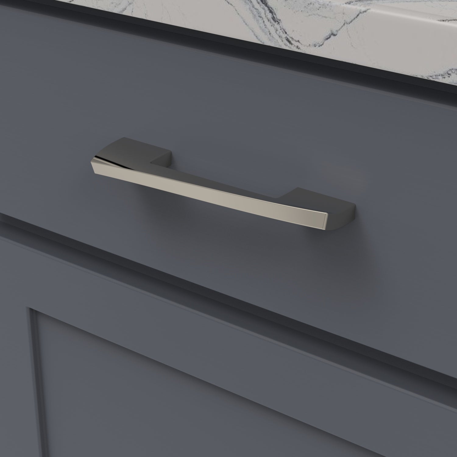 5 1/16 Inch (128mm) Center to Center Flex Pull - Polished Nickel Cabinet Handle for Kitchen & Bathroom - Perfect for Drawers, Cabinets and Furniture Hardware
