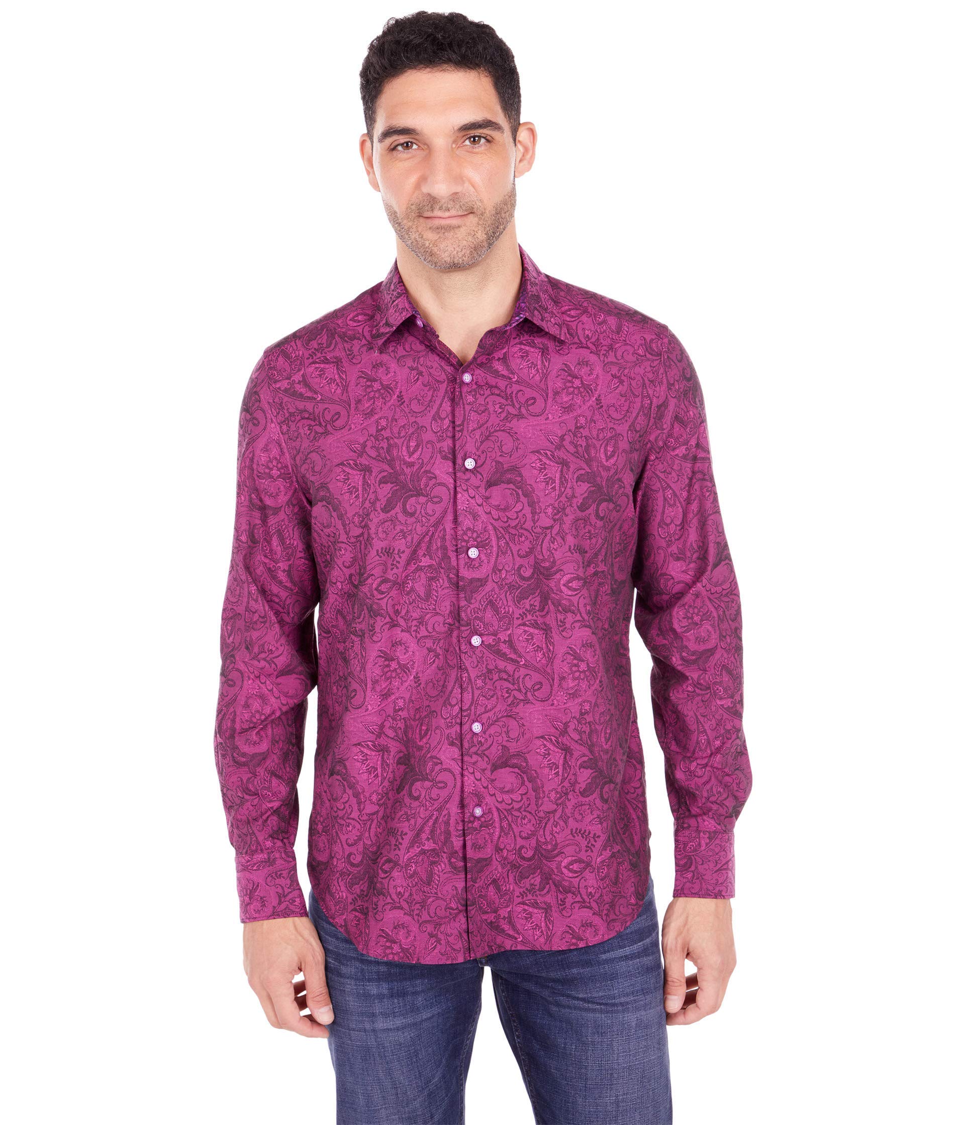 Robert Graham Andretti Men's Button-Up Shirt | Premium Cotton Dress Shirt with Unique Patterns | Perfect for Business Casual & Date Nights