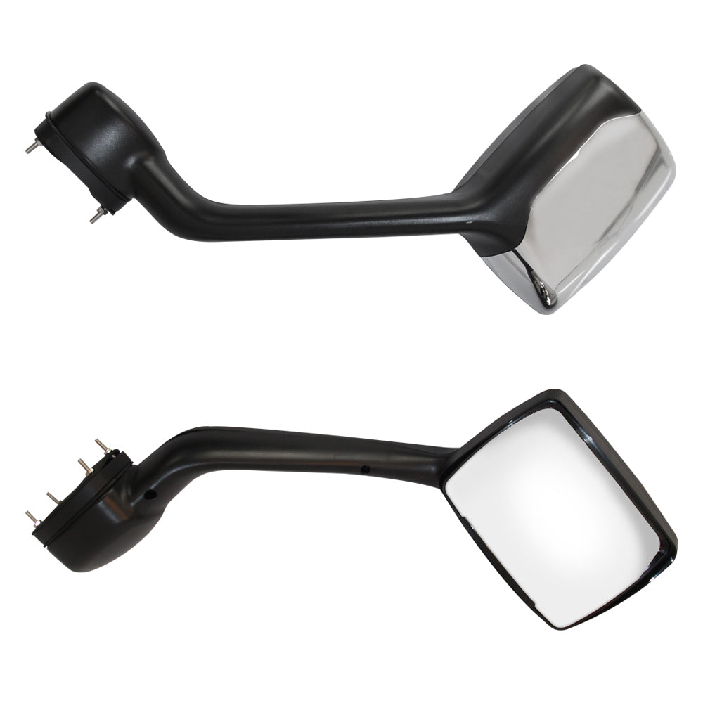 Chrome Hood Mirrors Pair for Kenworth T680 & Peterbilt 579/587 with Mounting Kit - Left & Right Side Truck Accessories for Enhanced Visibility & Safety