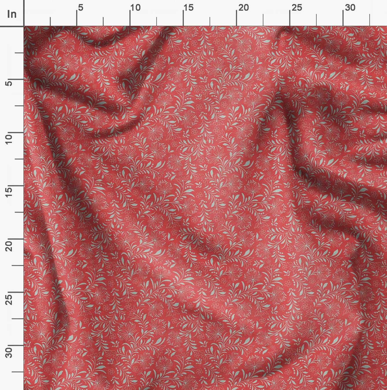 Soimoi Moss Georgette Orange Fabric by The Yard - 42 Inch Wide Printed Fabric with Artistic Leaf & Floral Design for DIY Fashion, Home Decor, and Craft Projects - Elegant and Trendy Fabric for Dresses, Curtains, and Sewing Creations