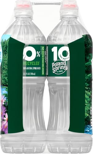 Poland Spring 100% Natural Spring Water - 23.7oz Sport Cap Bottles (6-Pack) | Hydration for Sports, Gym & Outdoor Activities