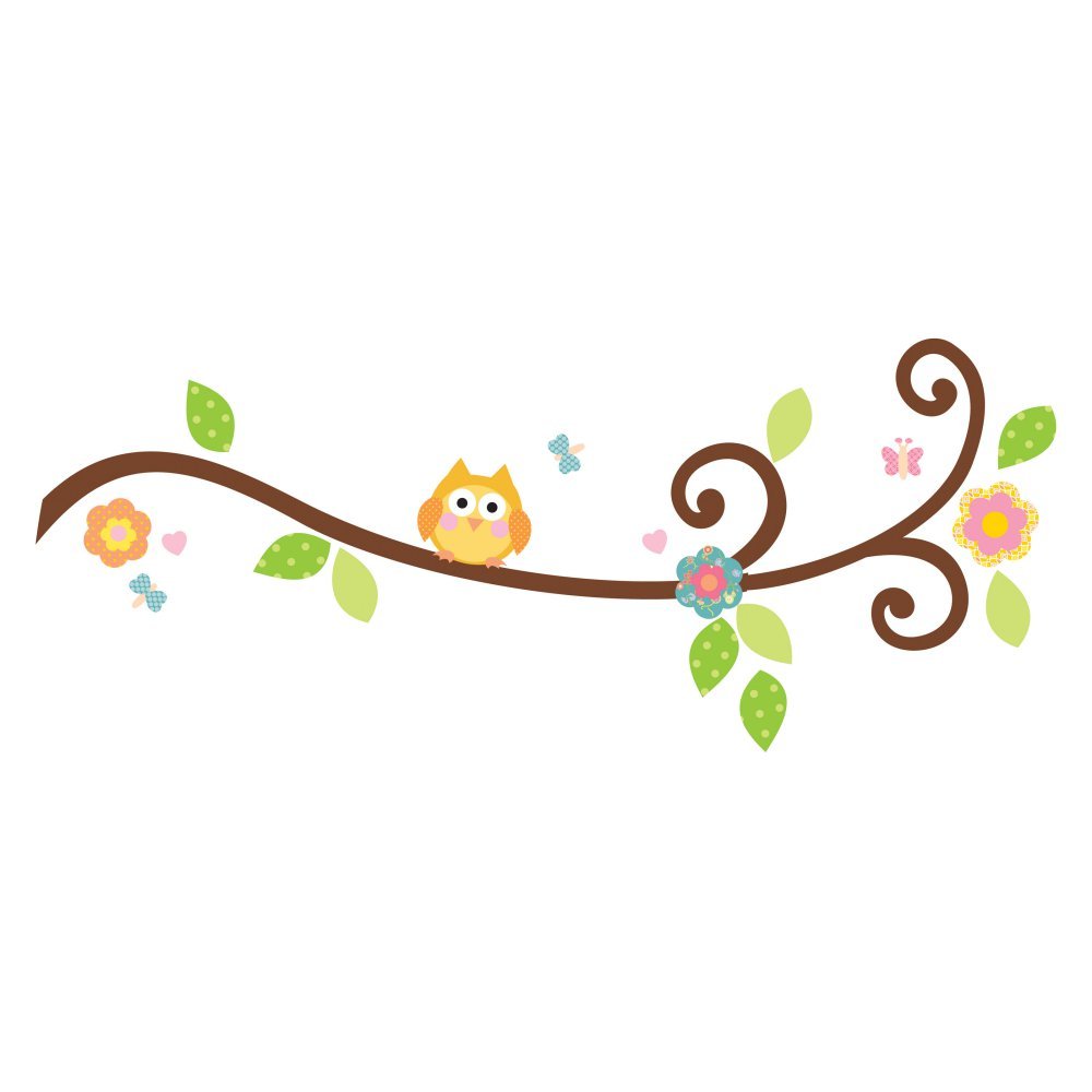 RoomMates RMK1861SCS Happi Scroll Branch Peel and Stick Wall Decals - Self-Adhesive Wall Stickers for Home Decor, Nursery, Bedroom & Office - Easy to Apply & Remove Wall Art Decoration