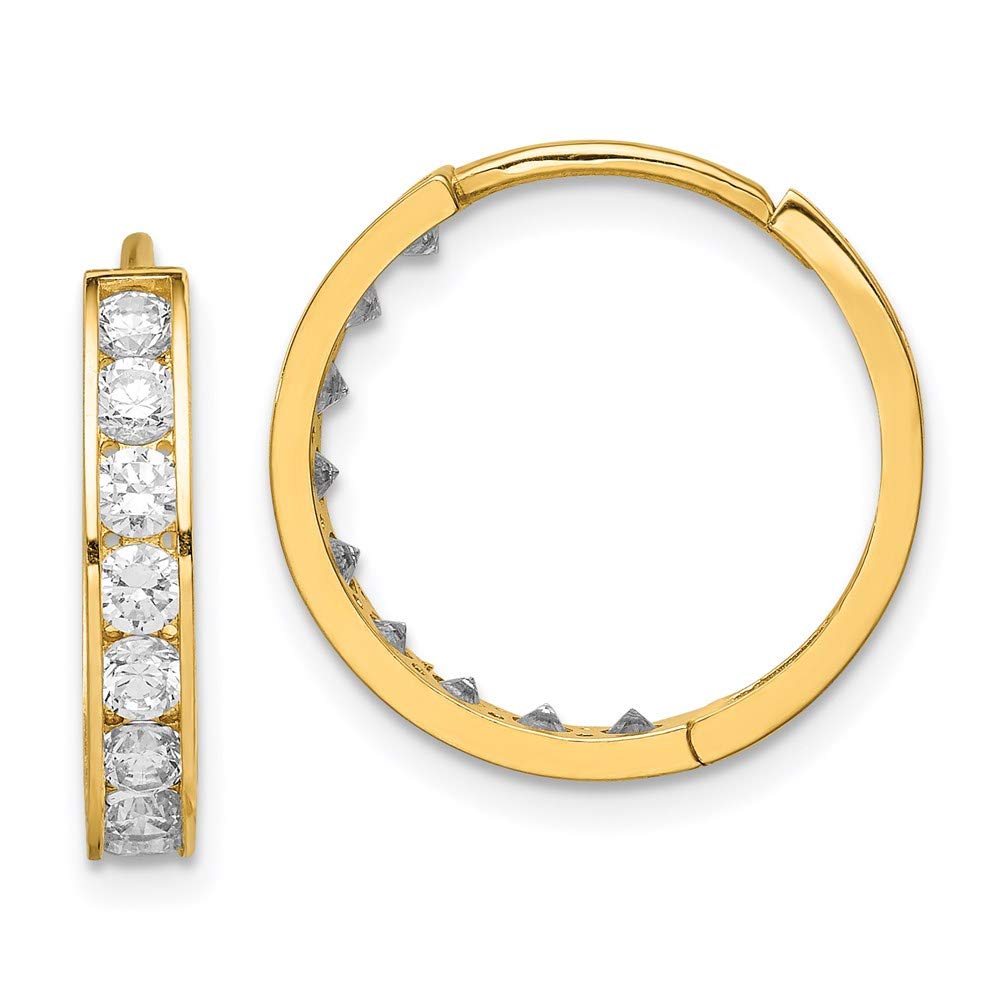 14K Gold CZ Hoop Earrings for Women - Elegant Gift for Her | Party & Wedding Jewelry