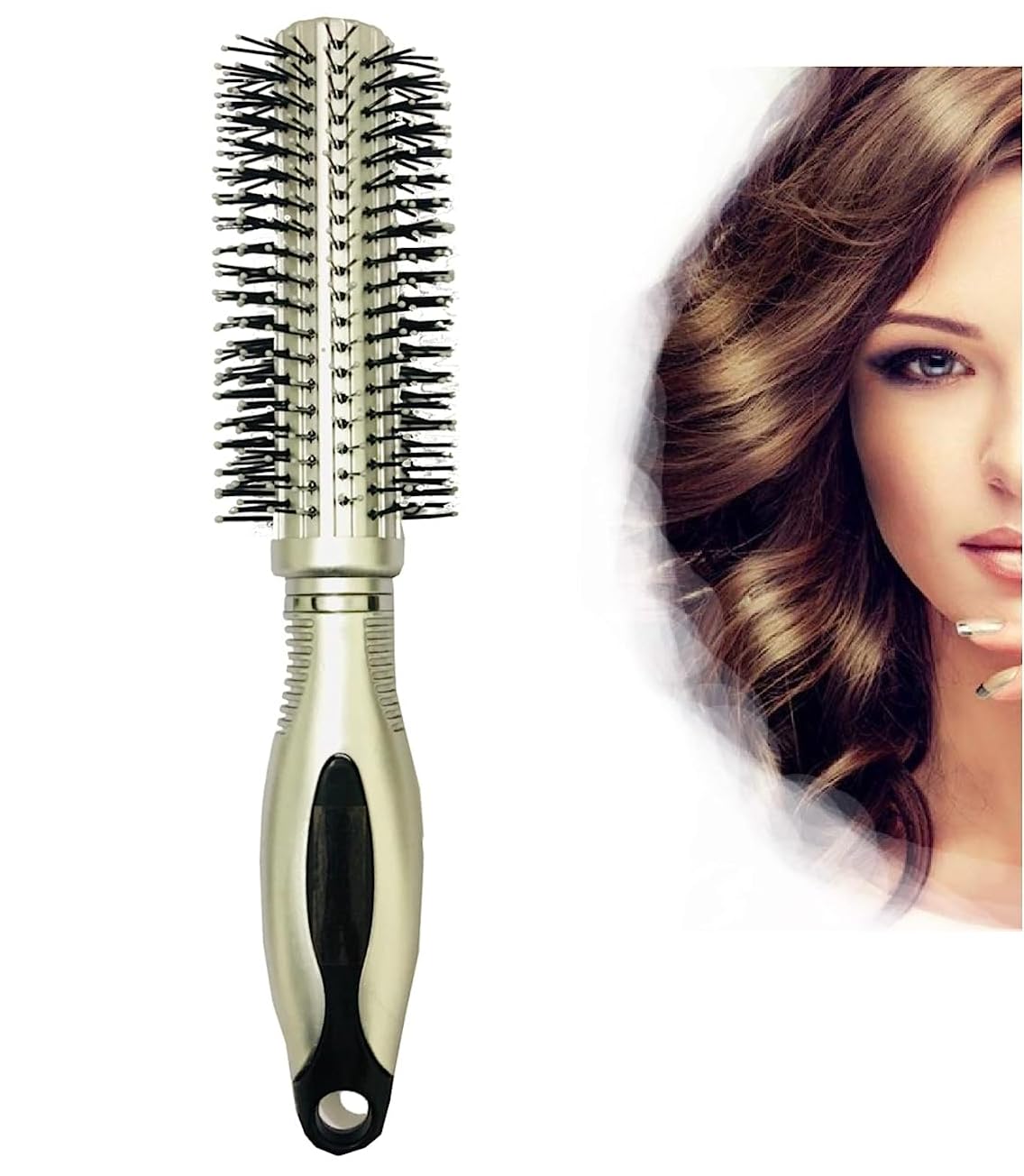 ZAUKY Round Hair Brush with Handle for Men & Women - Styling Brush for Smooth, Shiny Hair - Pack of 1 (Multicolor) - Perfect for Blowouts, Salon Styling & Home Hair Care
