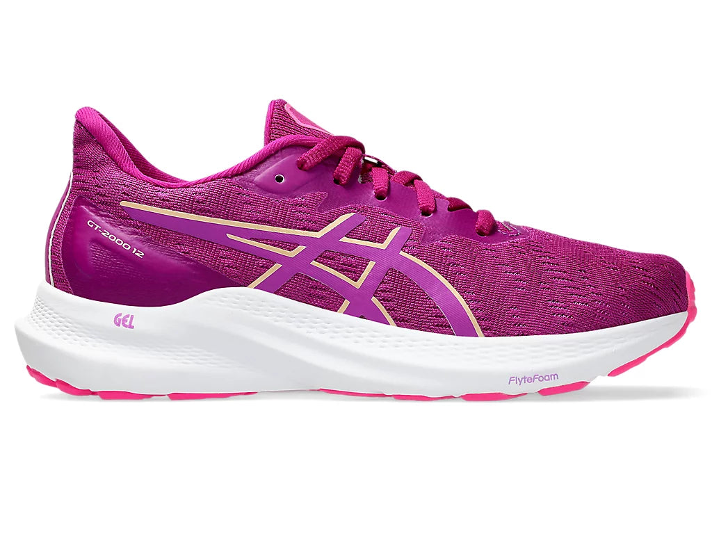 ASICS GT 2000 12 GS Kids Running Shoes - Purple Spectrum/Bold Magenta | Lightweight Athletic Sneakers for Boys & Girls | Perfect for School, Training & Daily Activities