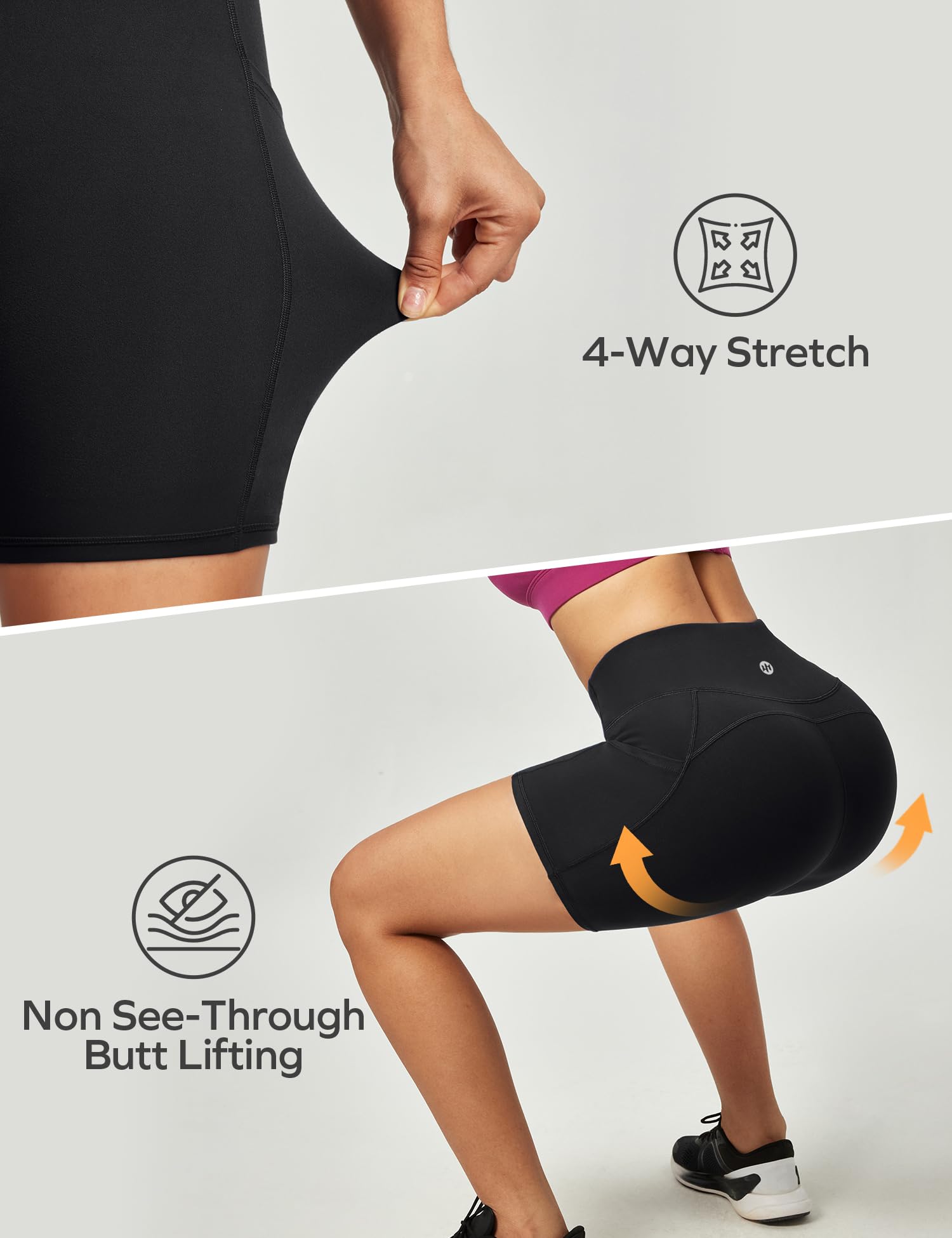 Ewedoos Women's High Waisted Biker Shorts - Tummy Control Workout Shorts with 3 Pockets, Compression Gym Running Yoga Shorts for Women | Perfect for Workouts, Running, Yoga & Everyday Wear