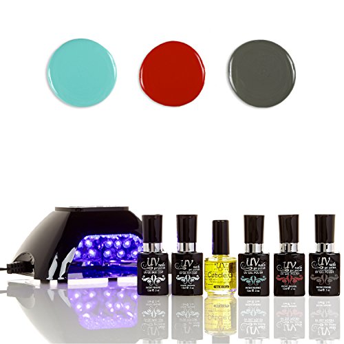 Professional UV Gel Nail Polish Starter Kit with 3 Colors (G-68, G-7, G-62) & LED Lamp - Salon Quality Manicure Set for Home & Nail Salon Use