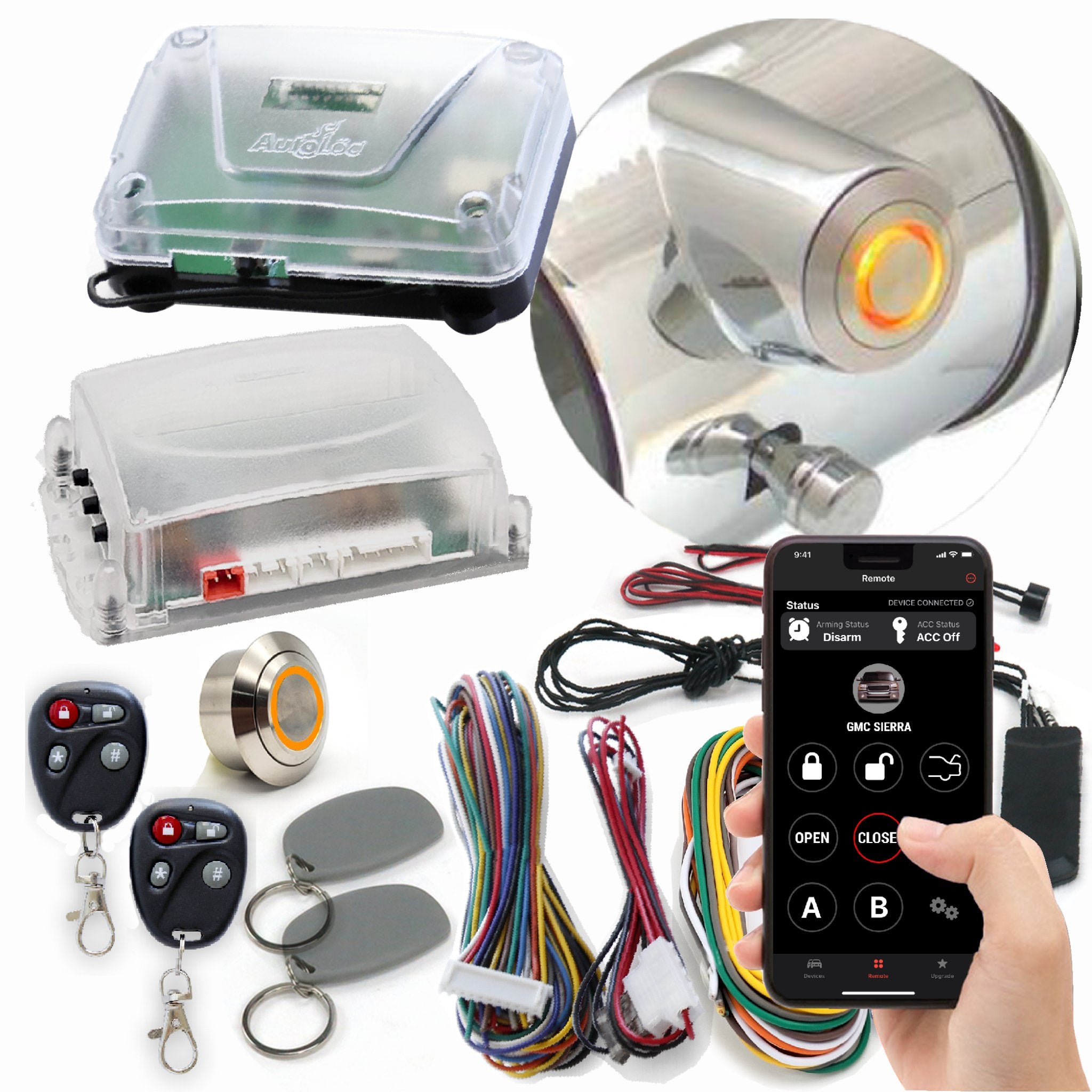 1903-1904 Buick Model B Push Button Start Kit - Keyless Entry & Remote Start with RFID Tag - GM Column Insert Fit - Perfect for Classic Car Restoration & Modern Convenience Upgrades