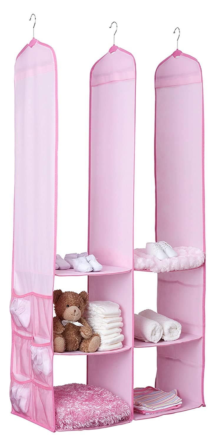 Delta Children Nursery Storage 24-Piece Set - Pink Organizer for Baby Clothes, Toys & Essentials | Space-Saving Solution for Bedroom, Nursery & Closet | Perfect for Newborns & Toddlers Organization