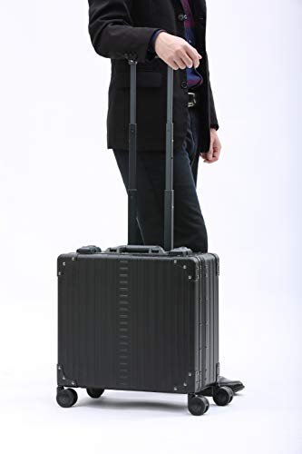 ALEON 17 Inch Aluminum Deluxe Wheeled Hardside Business Briefcase - Durable Carry-On Luggage for Business Travel, Office Commute & Professional Meetings
