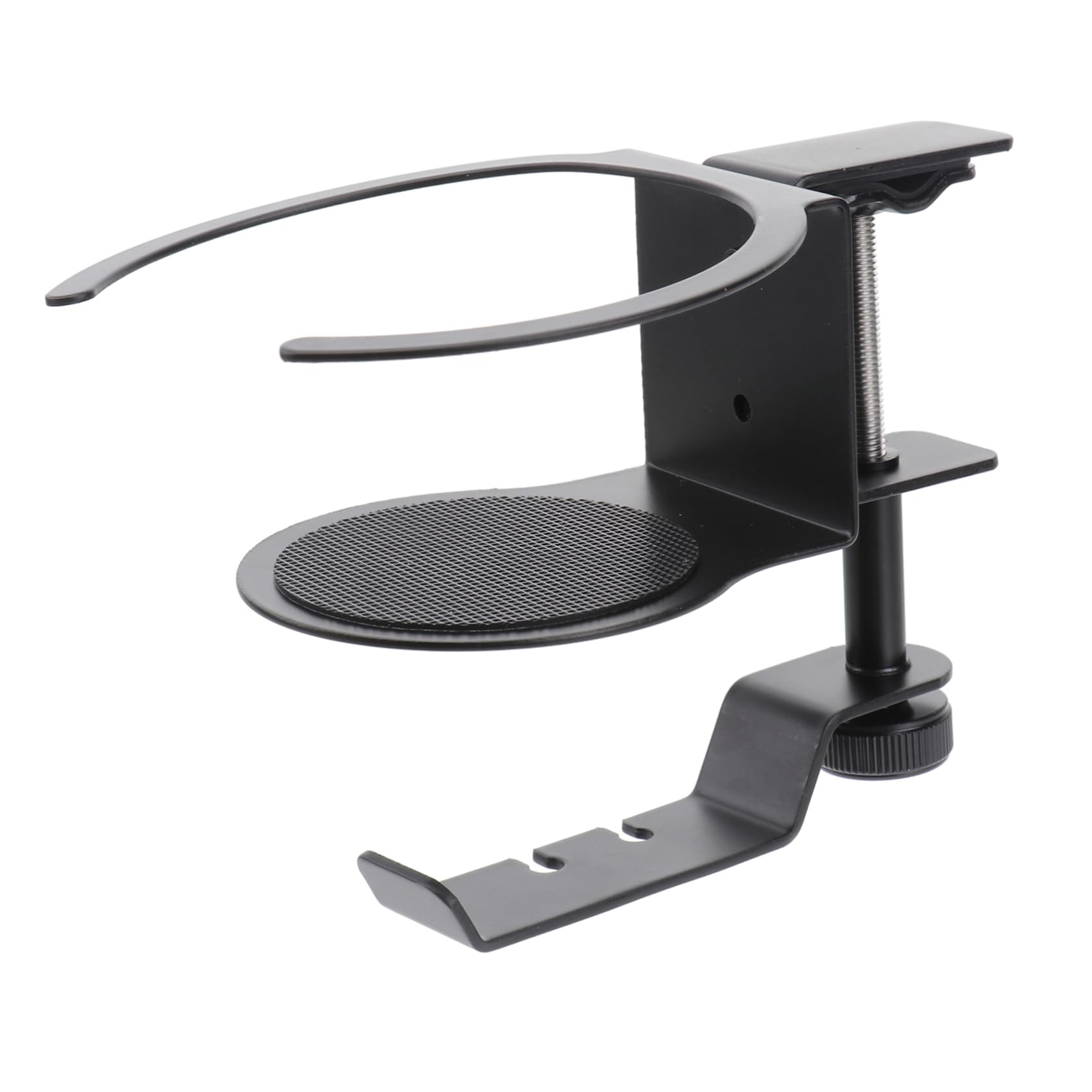 Premium Aluminum Alloy Headphone Stand with Clamp - Universal Headphone Holder for Desk, Computer, Gaming Setup & Office Organization - Perfect for Headphones, Earphones & Drink Storage