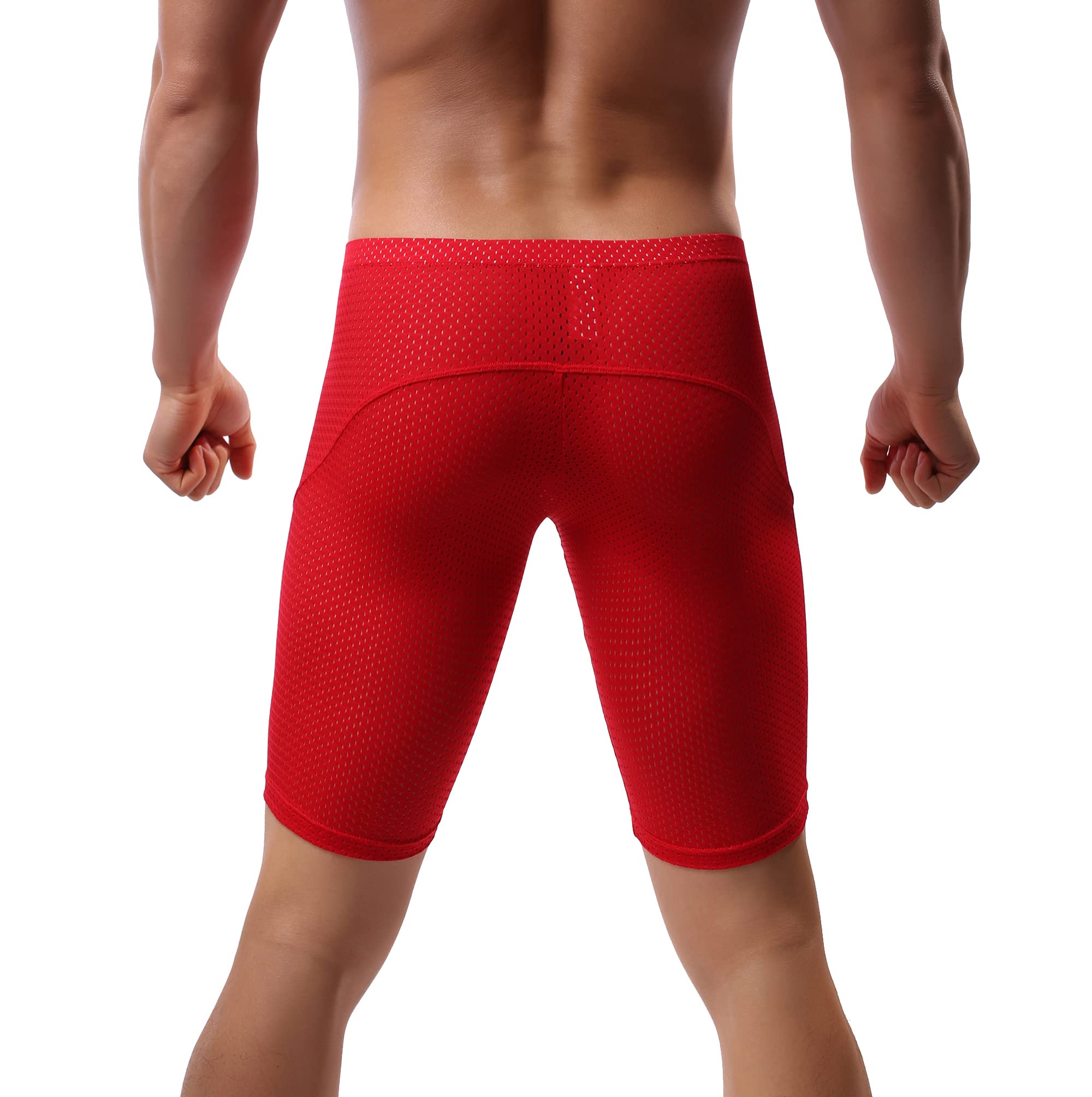 Linemoon Men's Tight Yoga Workout Shorts - Breathable Mesh Gym Training Shorts for Running, Cycling & Fitness | Quick-Dry Activewear for Men