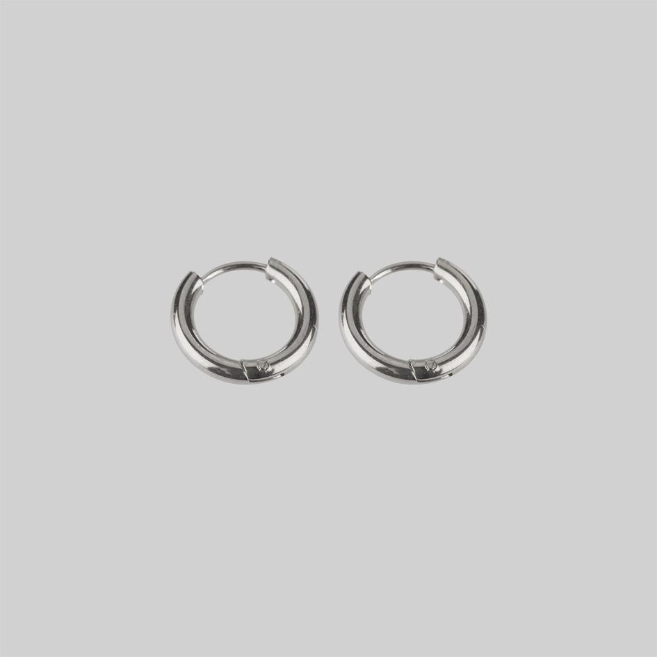 VITA. Sterling Silver Hinge Huggie Hoop Earrings for Women - Minimalist Everyday Jewelry for Work, Date Night & Special Occasions