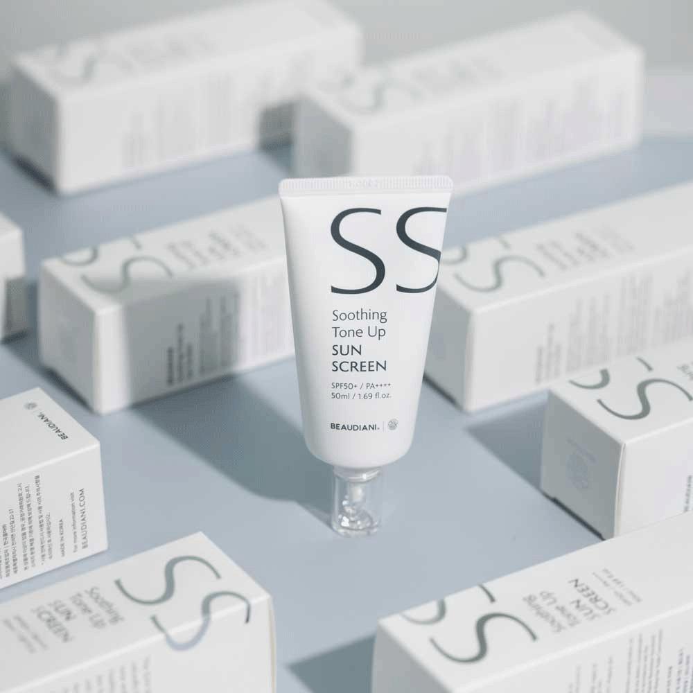 BEAUDIANI Soothing Tone Up Sunscreen SPF 50+ PA++++ 50ml - Lightweight Daily Face Sunscreen for Sensitive Skin, Hydrating & Non-Greasy - Perfect for Outdoor Activities, Beach & Daily UV Protection