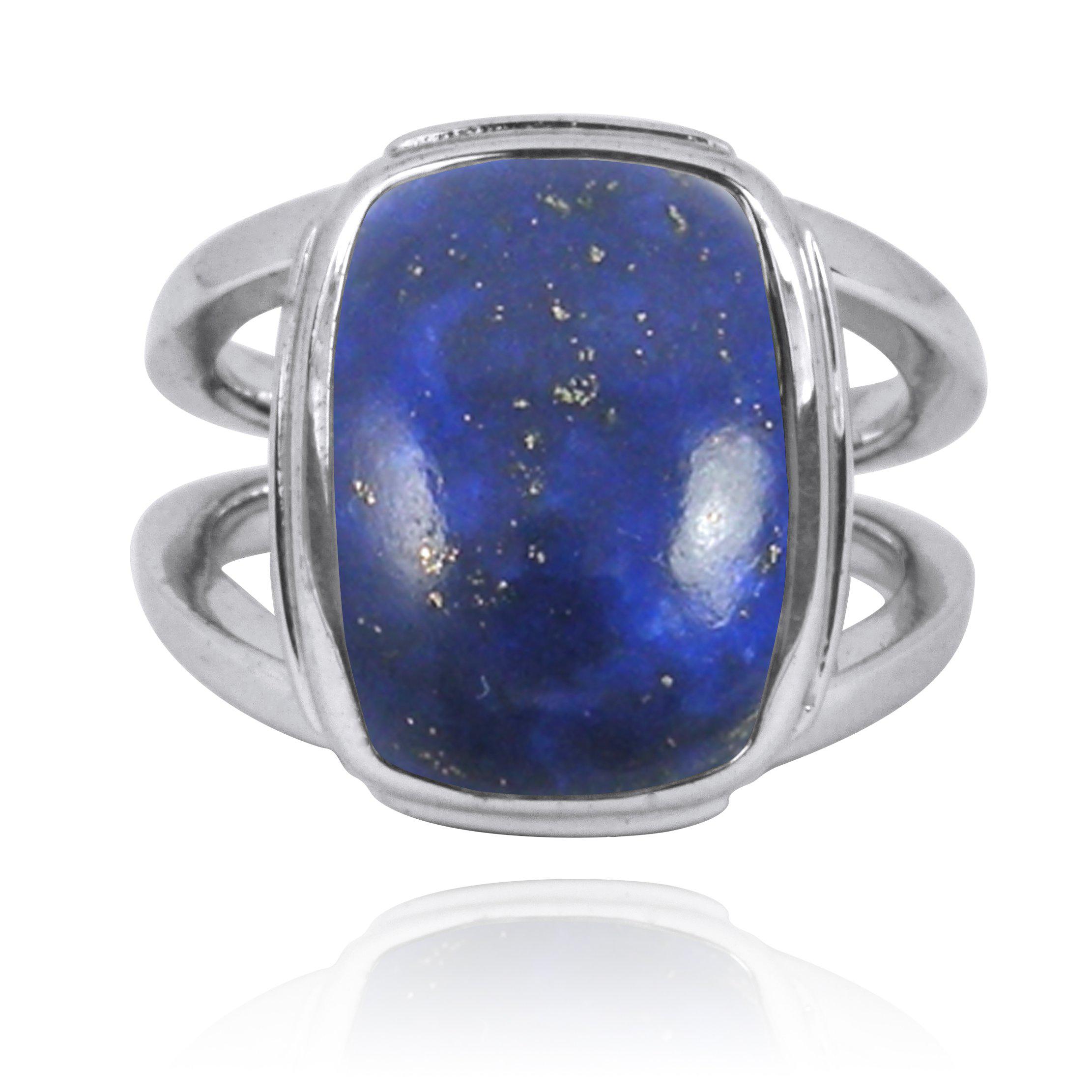 Lapis Lazuli Gemstone Ring for Women - Sterling Silver Blue Stone Ring - Elegant Jewelry for Gifts, Meditation & Spiritual Healing