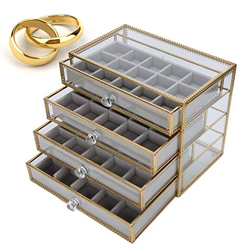 60 Grids Velvet Nail Art & Jewelry Organizer Box - Portable Desktop Storage for Nail Tips, Rings, Earrings - Perfect for Home, Salon, and Mall Counter Display