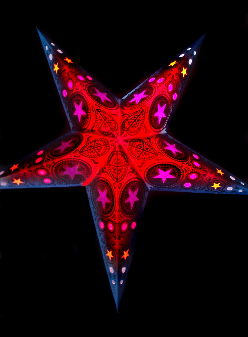 24-Pack Mystic Star Window Paper Star Lanterns for Wedding, Party & Home Decor - Hanging Decorative Lights for Indoor/Outdoor Events, Baby Showers & Festive Celebrations