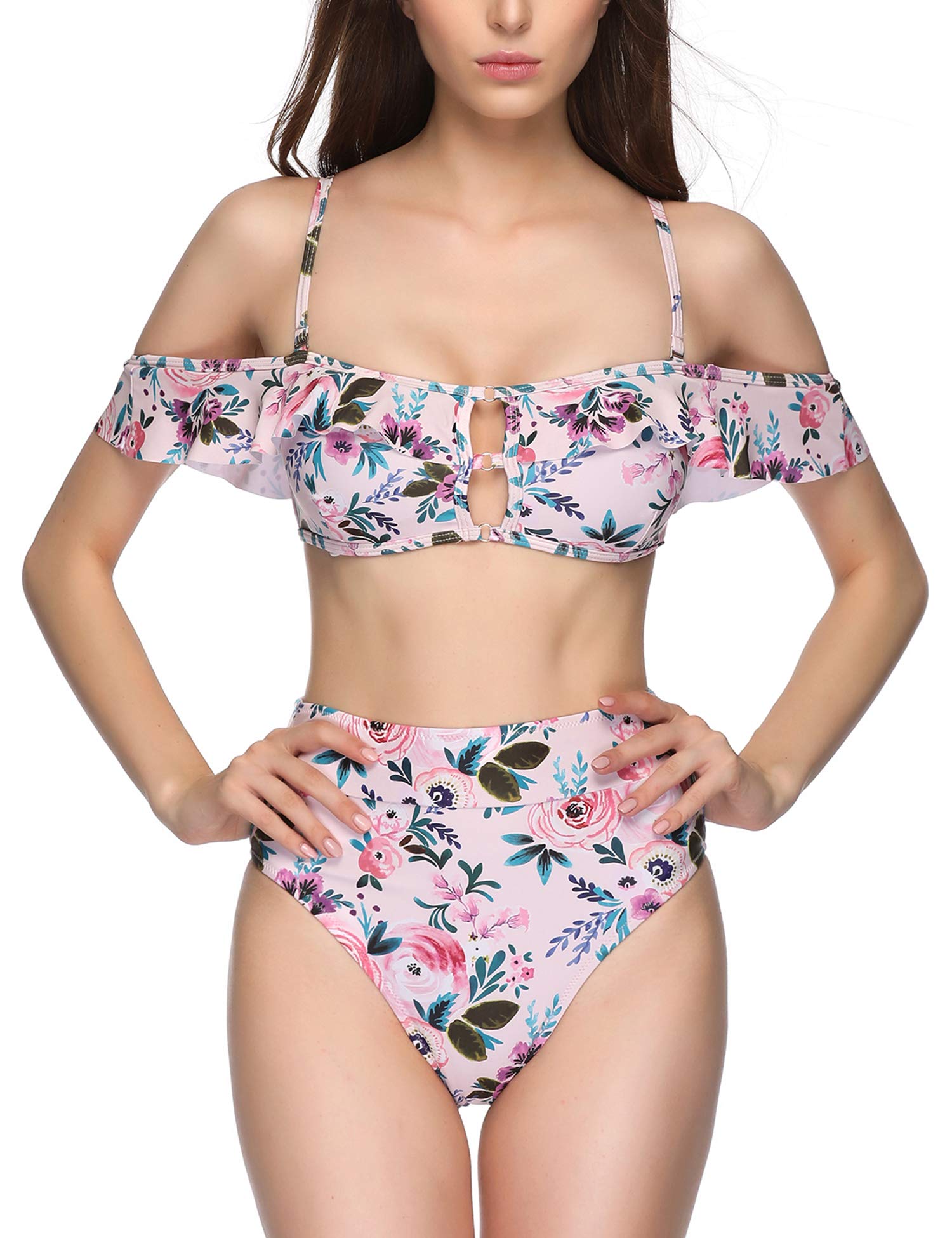 Women's Two Piece High Waisted Bandeau Bikini Set - Sexy Swimwear for Beach, Pool & Summer Vacation