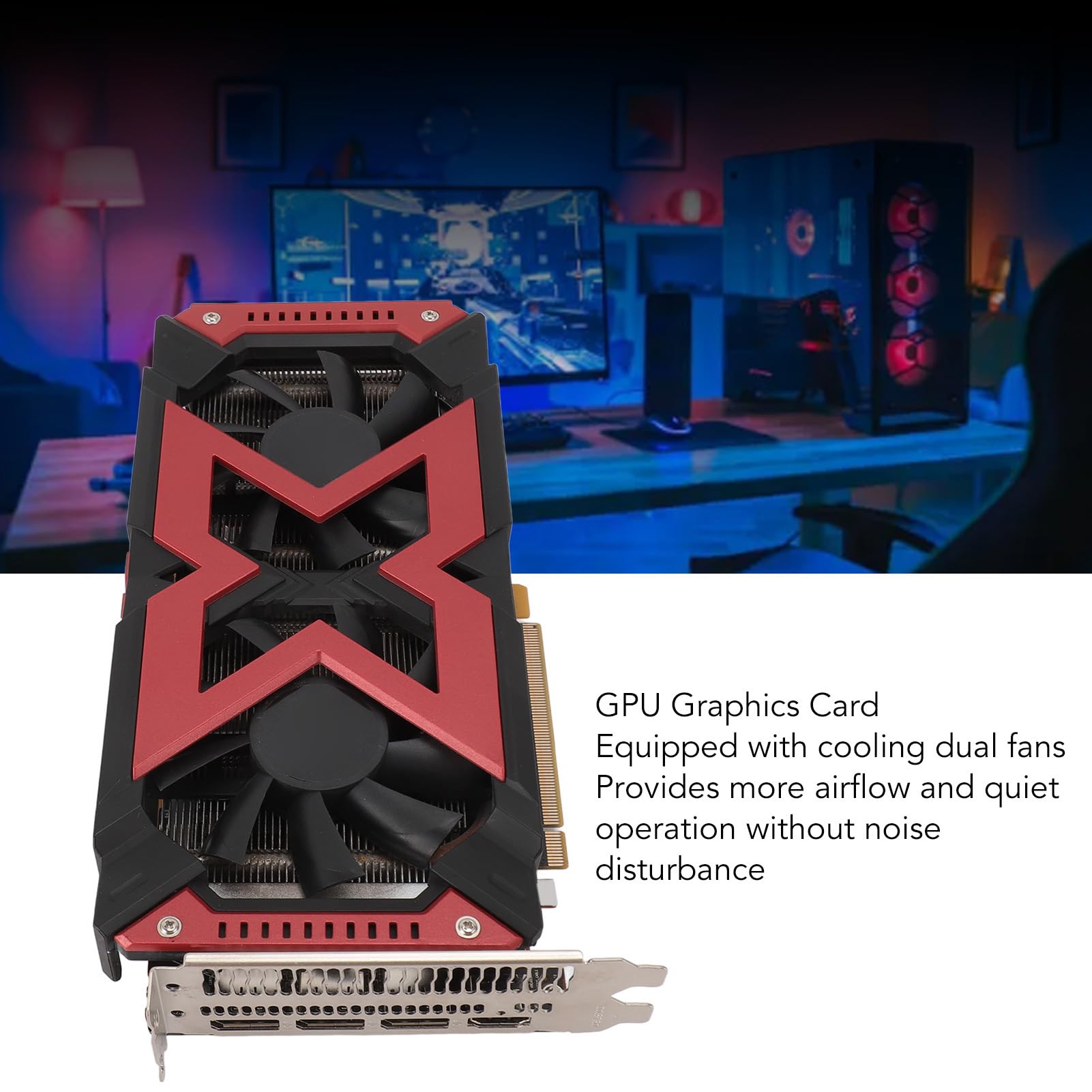 Bewinner RX580 8GB GDDR5 256-bit Gaming Graphics Card, PCI Express 3.0 Desktop Video Card with Dual Fan, 3DP HDMI Output for 4K 4096x2160 Resolution - Perfect for Gaming, Video Editing, and Office Workstations