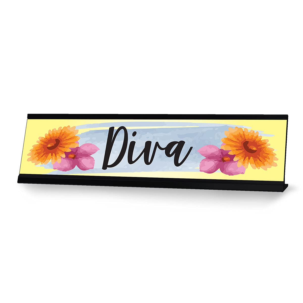Elegant Diva Designer Office Gift Desk Sign - 2 x 8 Inches - Perfect for Corporate Gifts, Desk Decor & Office Organization